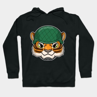 Tiger as Soldier with Helmet Hoodie